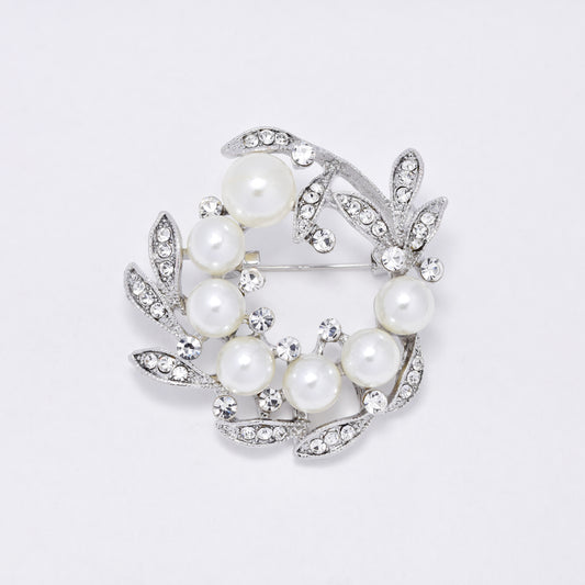 YBR6354 - Fashion pearl & crystal wreath