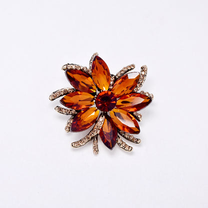 YBR7551 - Crystal flower brooch