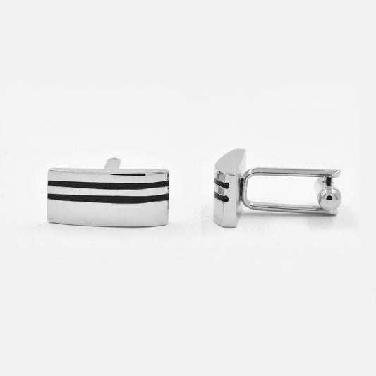 YC629 - Two stripe 9mm x 20mm cufflinks