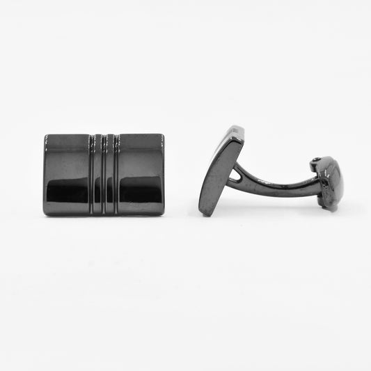 YC635 - Gunmetal rectangular 12mm x 20mm cufflinks