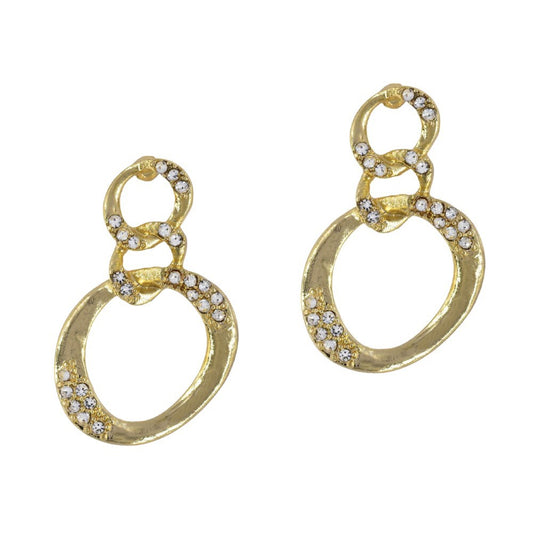 Fashion gold and crystal link fashion earring - YE3636