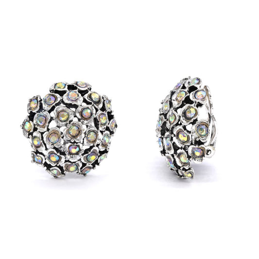 Cluster crystal clip on fashion earring - YE4015