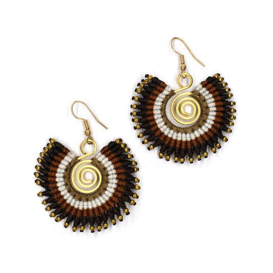 Colour hand made fan fashion earring - YE4192