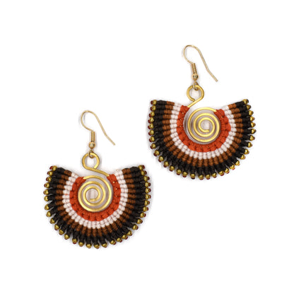 Colour hand made fan fashion earring - YE4192