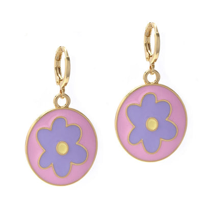 Flower huggie drop fashion earring - YE4373