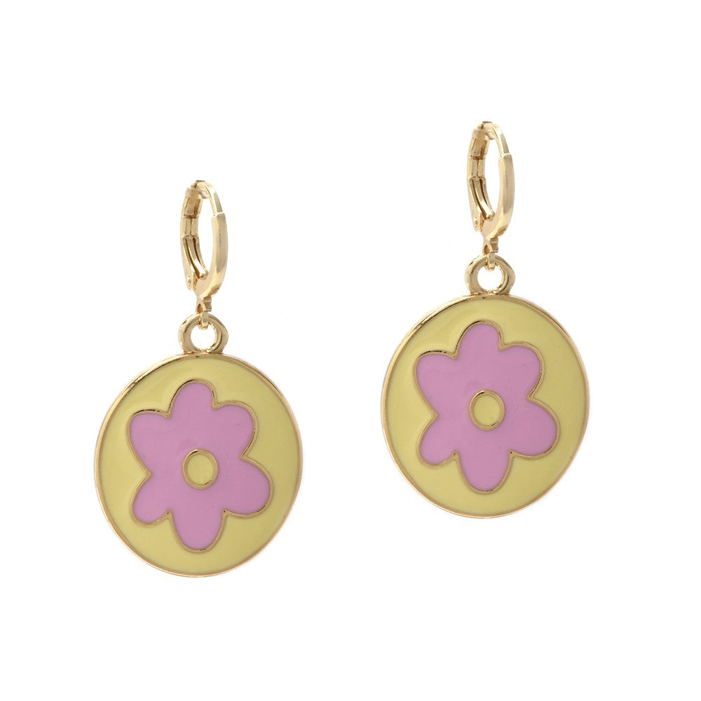Flower huggie drop fashion earring - YE4373