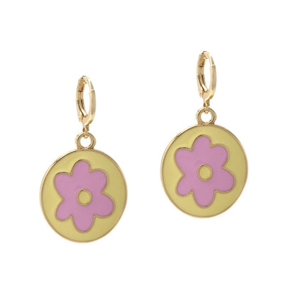 Flower huggie drop fashion earring - YE4373