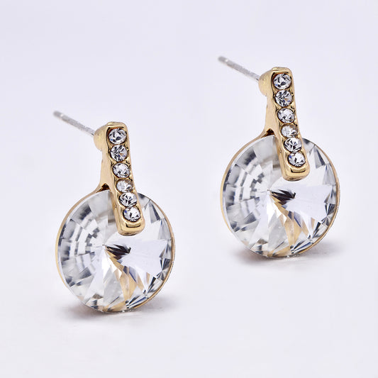 Crystal and pave drop stud fashion earrings - YE5080