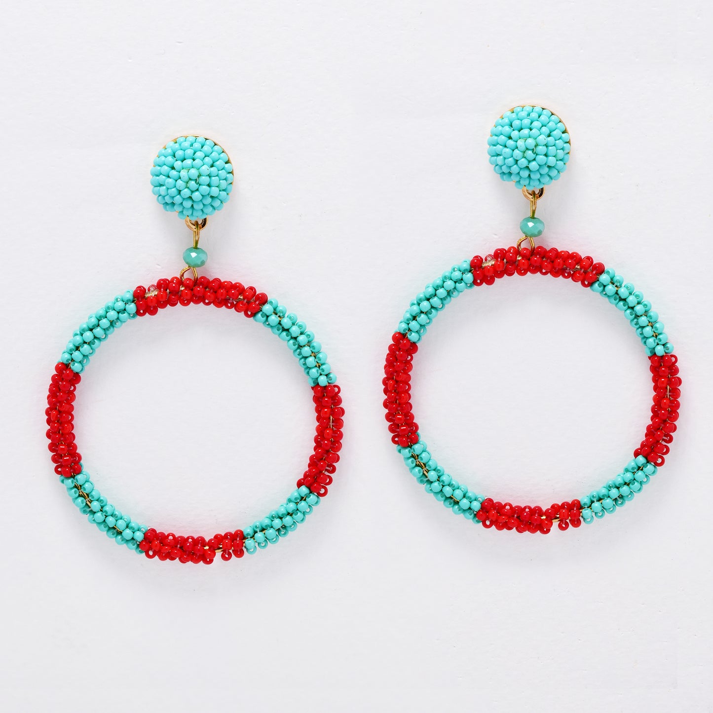 YE6172 - Round  beaded fashion earrings