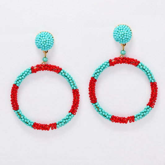 YE6172 - Round  beaded fashion earrings