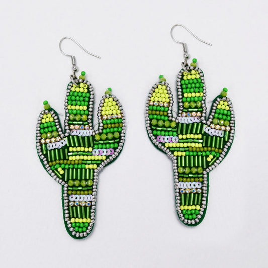 YE6176 - Cactus beaded fashion earrings
