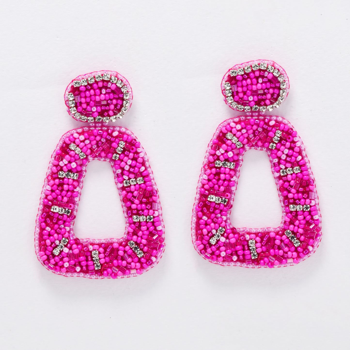YE6178 - Pink drop  beaded fashion earrings