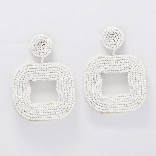 YE6180 - Square drop  beaded fashion earrings