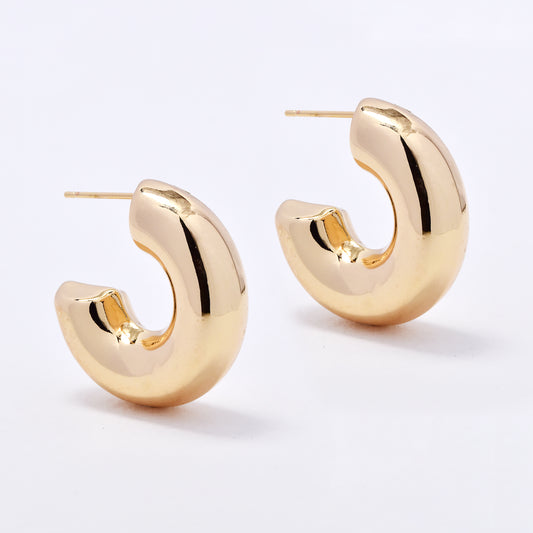 YE6191 - Chunky 30mm x 9mm Hoop Earrings