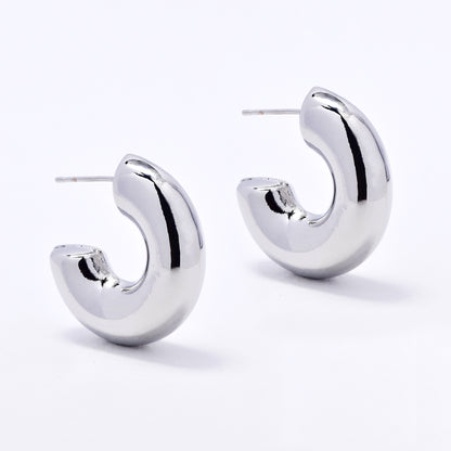 YE6191 - Chunky 30mm x 9mm Hoop Earrings