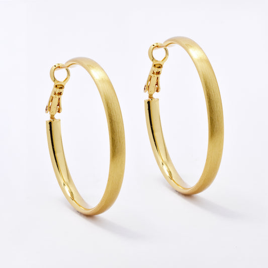 YE6192 - Medium 39mm x 4mm Matte Hoop Earrings