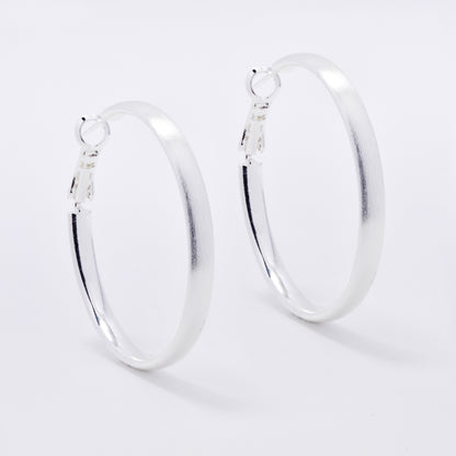 YE6192 - Medium 39mm x 4mm Matte Hoop Earrings