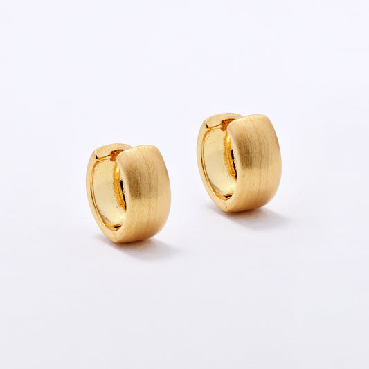 YE6194 - Matte 16mm x 7mm Hoop Earrings