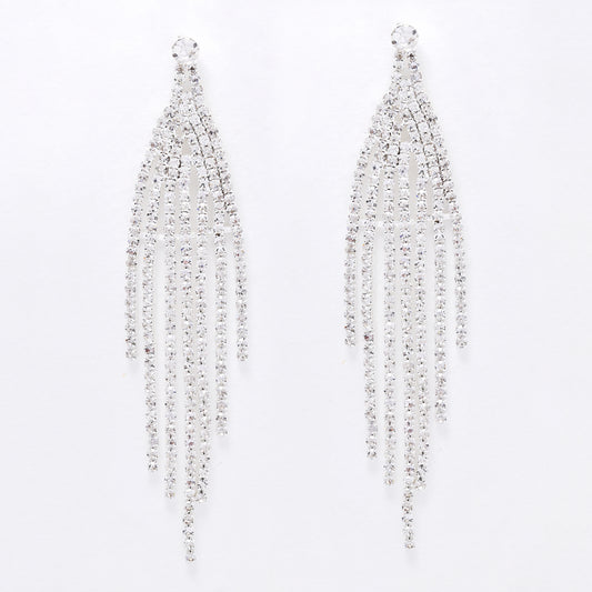 YE6205 - Diamante waterfall earrings