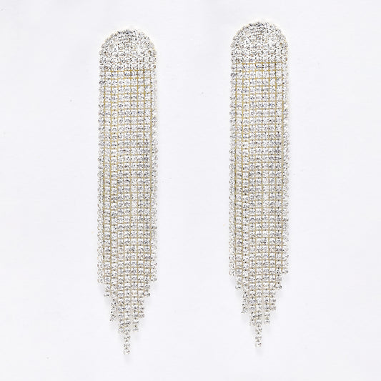 YE6210 - Diamante cascading waterfall earrings