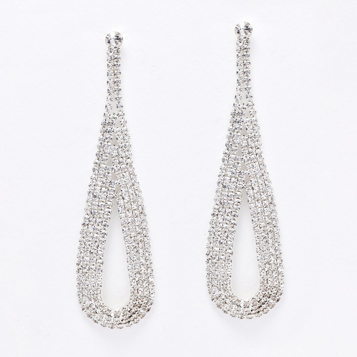 YE6211 - Diamante statement drop earrings