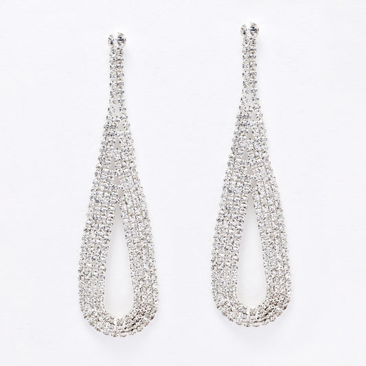 YE6211 - Diamante statement drop earrings