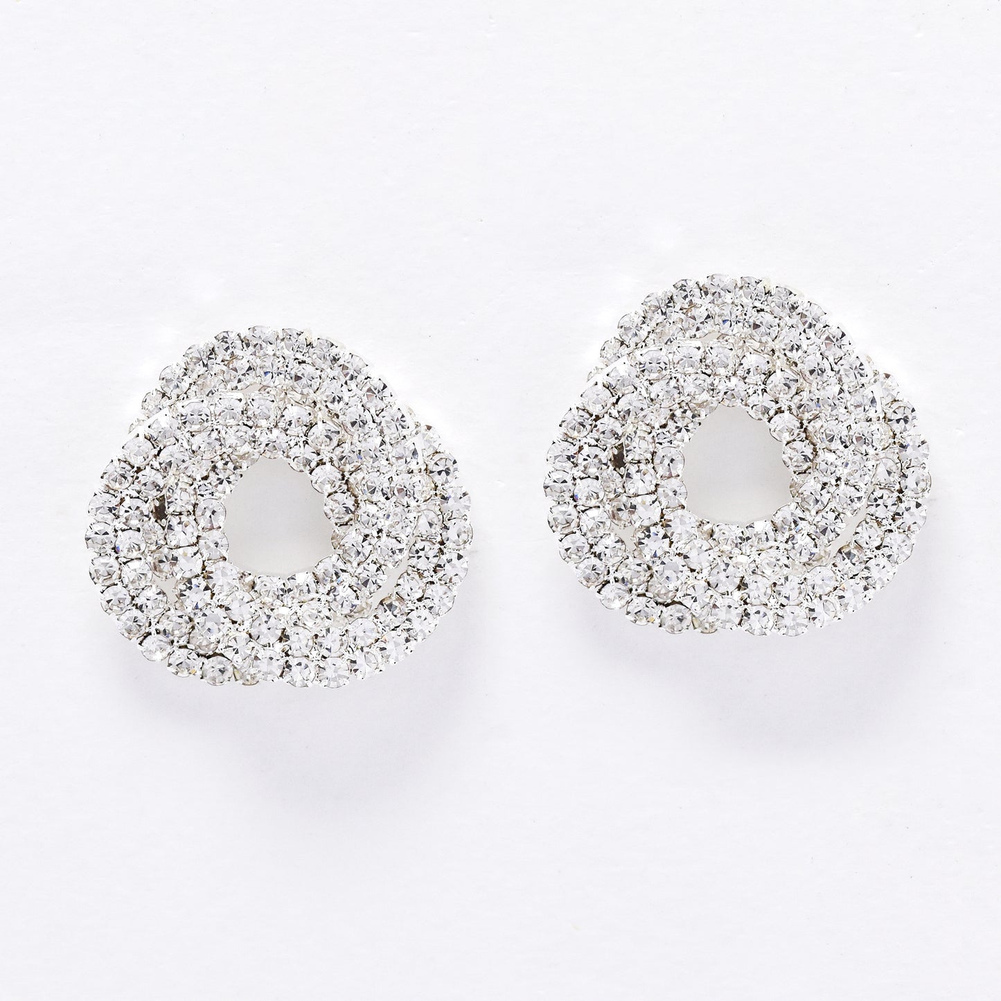 YE6215 - Diamante swirl stud earrings