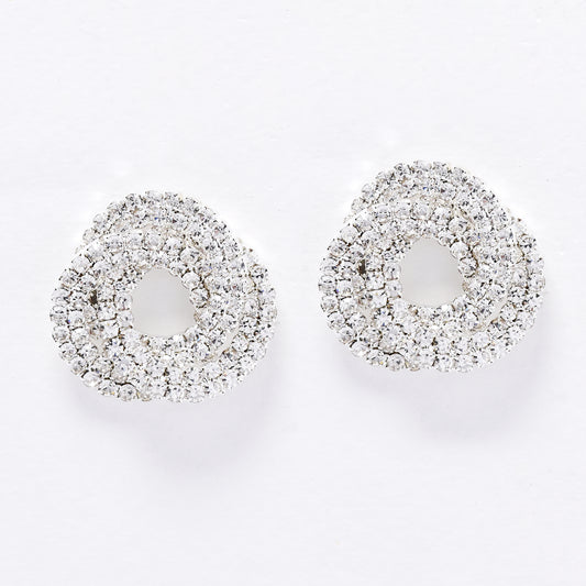 YE6215 - Diamante swirl stud earrings