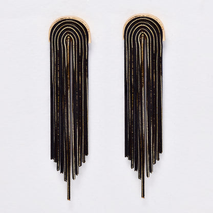 YE6248 - 6.2cm fringe drop earrings
