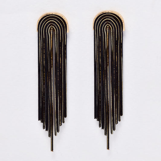 YE6248 - 6.2cm fringe drop earrings