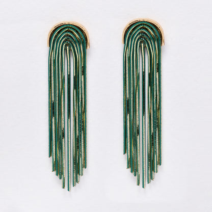YE6248 - 6.2cm fringe drop earrings