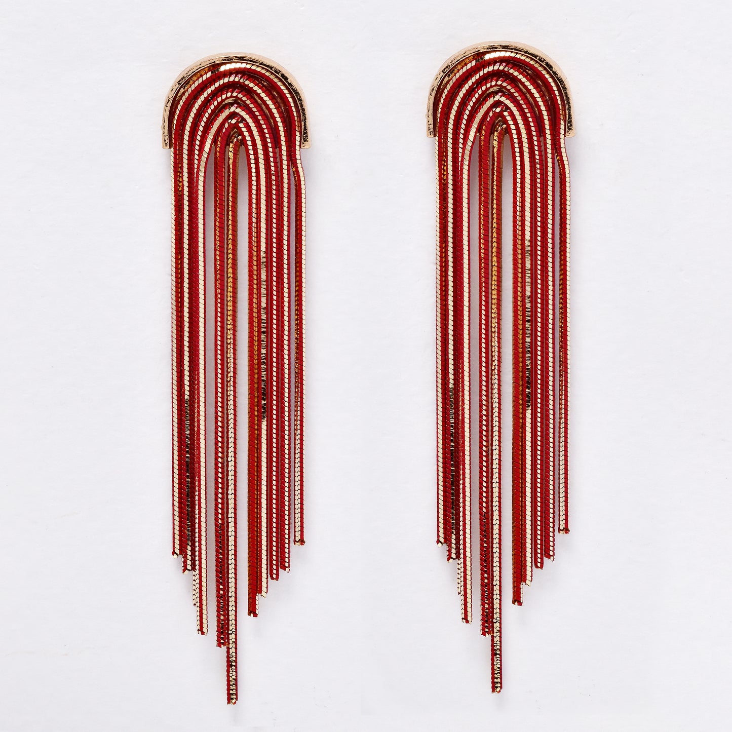 YE6248 - 6.2cm fringe drop earrings