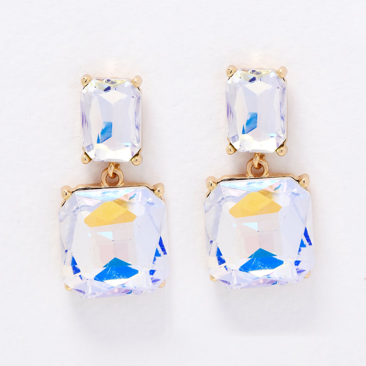 YE6255 - 38mm crystal drop earrings