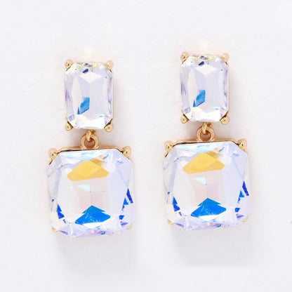 YE6255 - 38mm crystal drop earrings