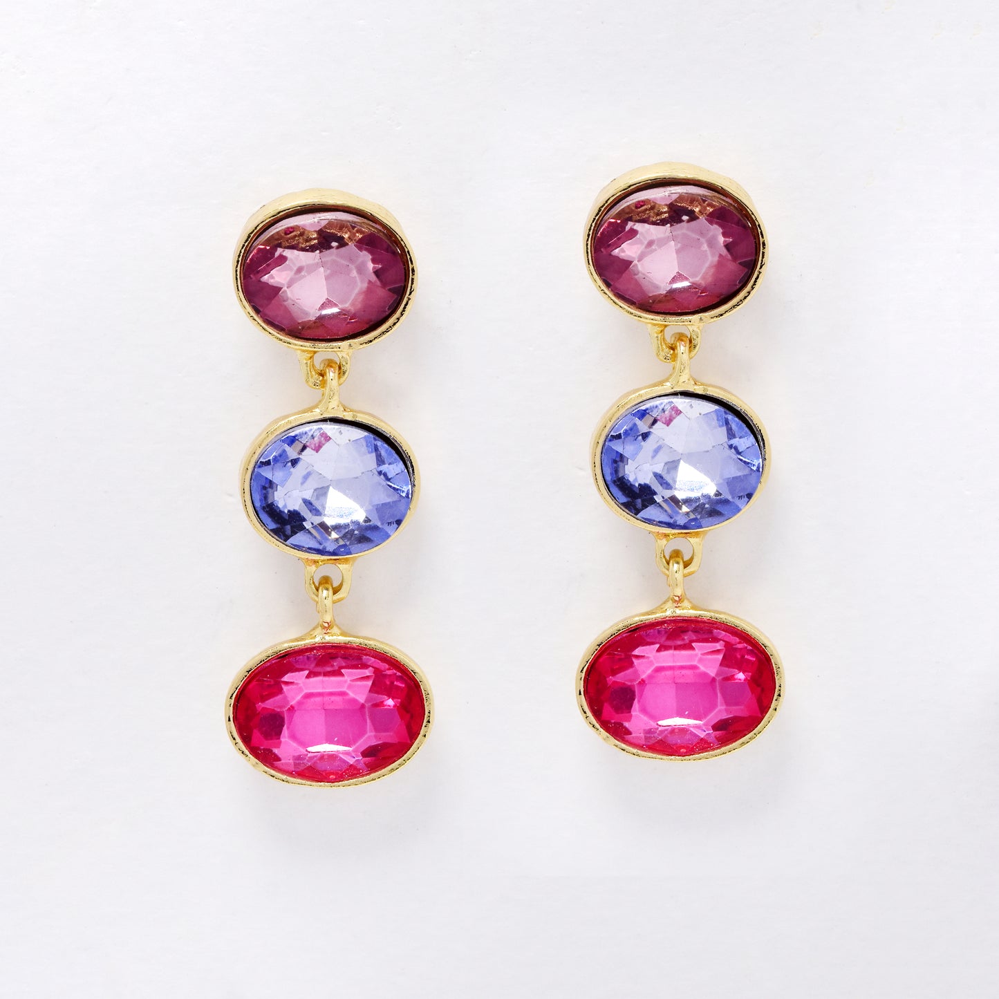 YE6266 - 45mm colour drop crystal earrings