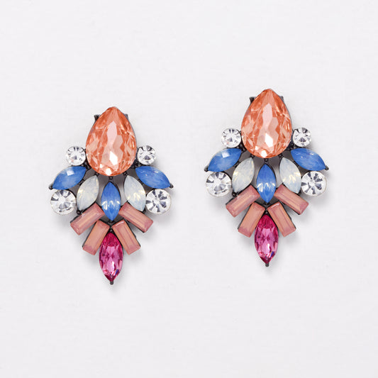YE6698 - Fashion 36mm x 24.5mm multicolour stone earring