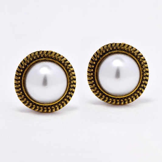 YE6708 - Fashion 23mm round faux pearl clip-on earring