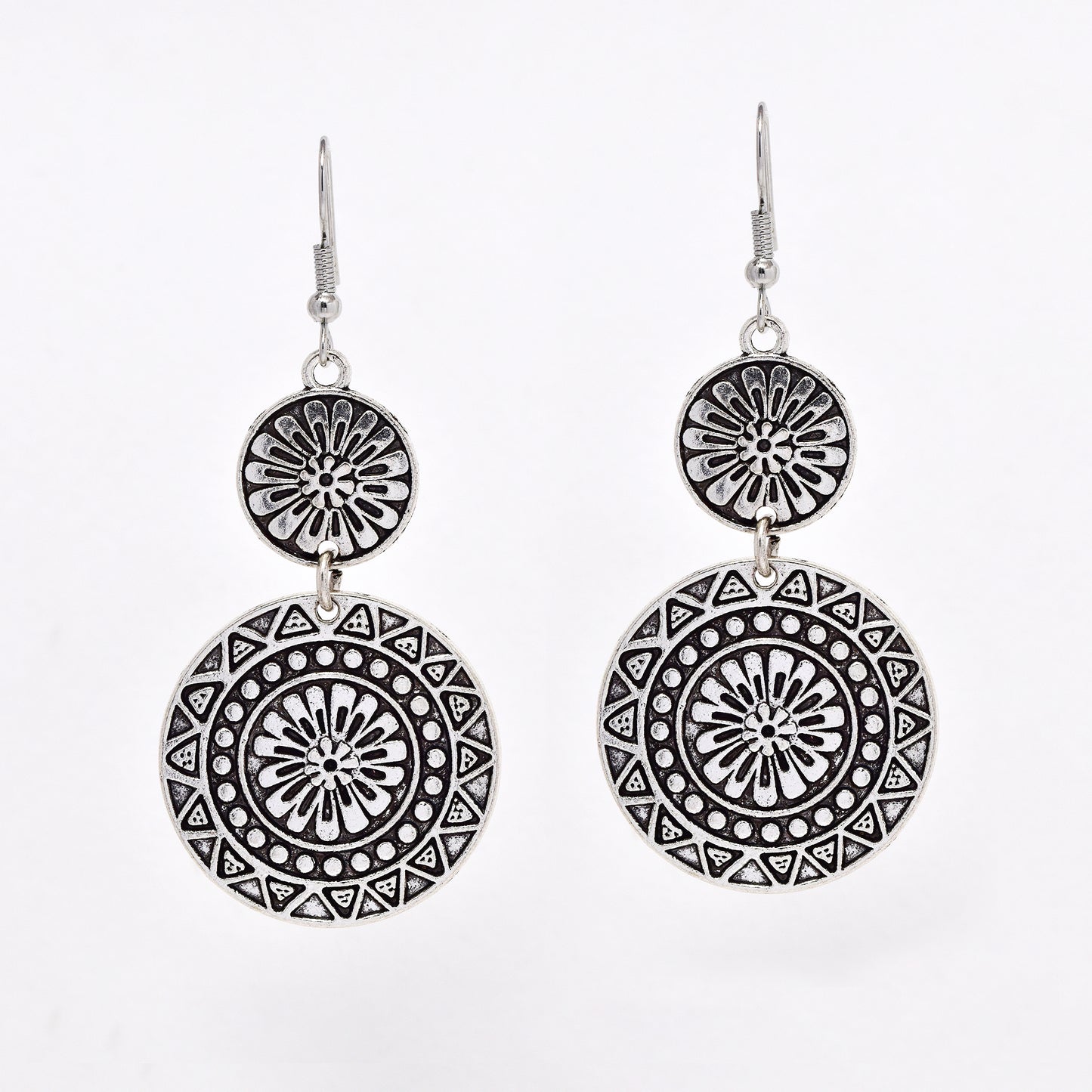 YE6710 - Fashion 66mm round drop earring