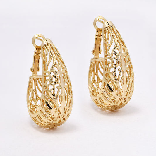 YE6725 - Fashion 36mm cutout pattern oval hoops
