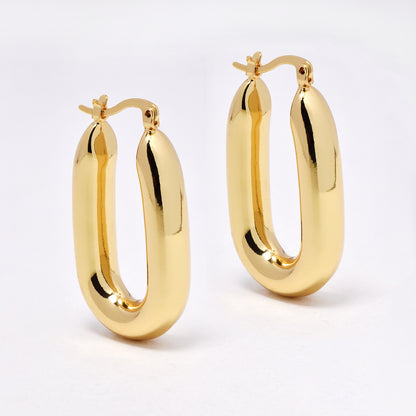 YE6726 - Fashion 37mm x 7mm medium oval hoops