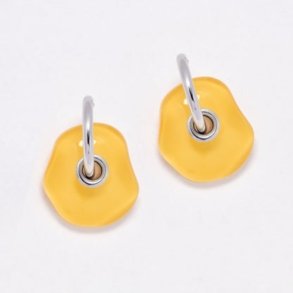 YE6740 - Fashion organic drop hoop studs