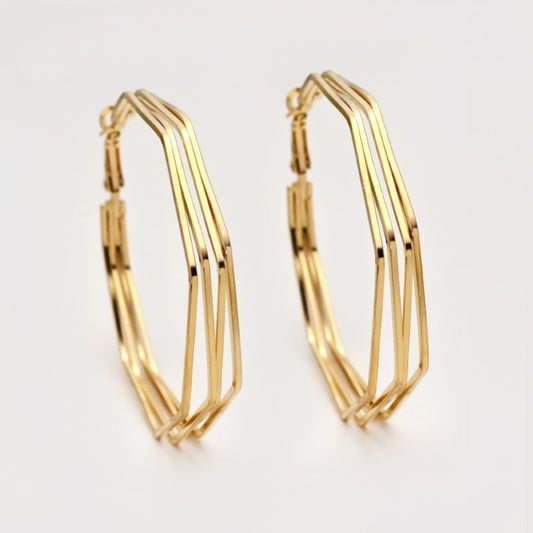 YE6781 - Fashion cutout statement 55mm hoop earring