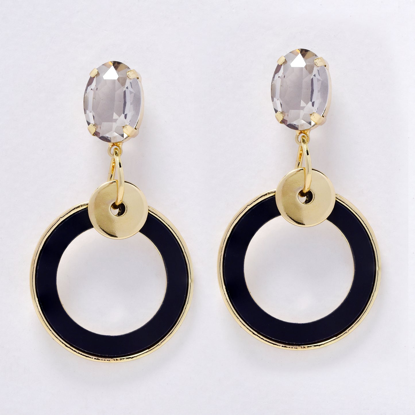 YE7516 - Circle drop stud earrings