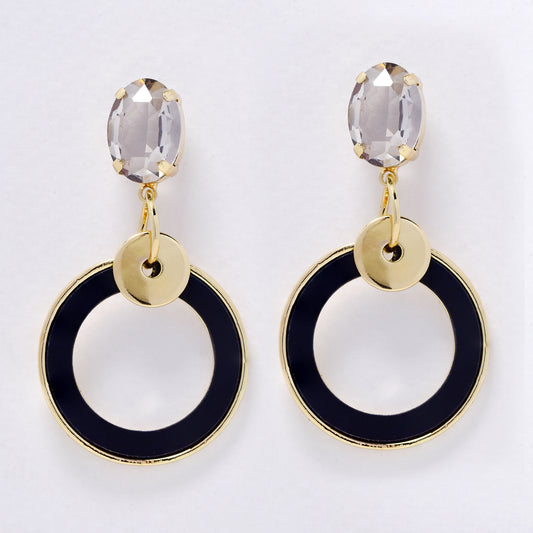 YE7516 - Circle drop stud earrings