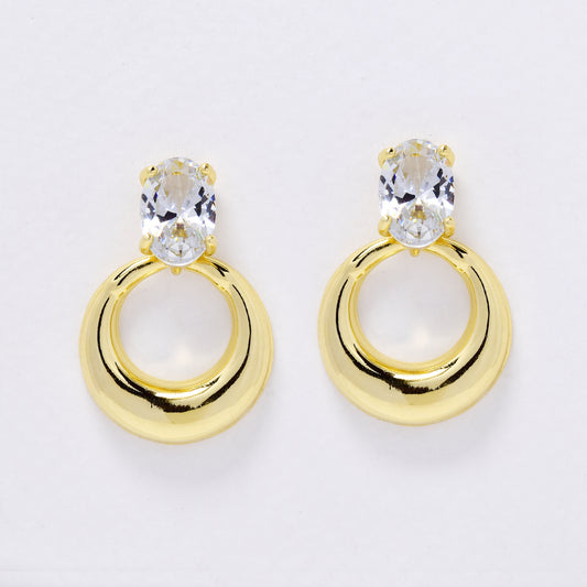 YE7517 - Creole drop stud earrings