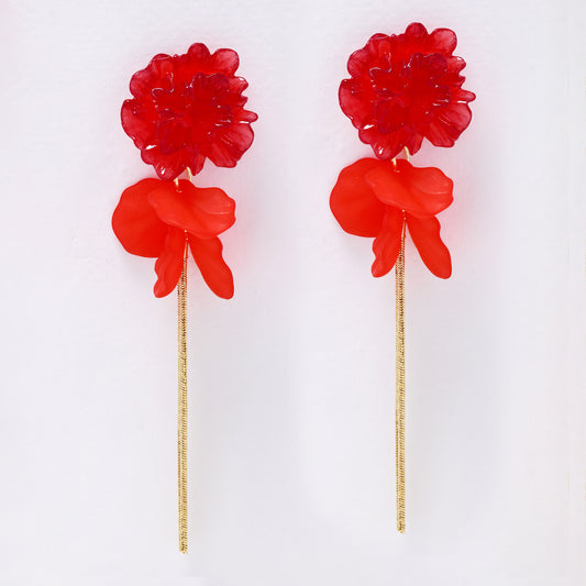 YE7673 - Flower drop stud earring