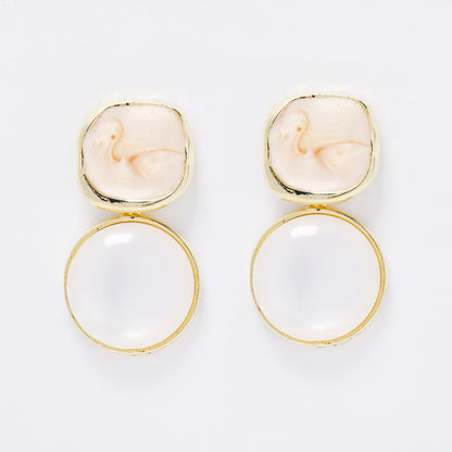 YE7684 - Enamel & resin drop stud earring