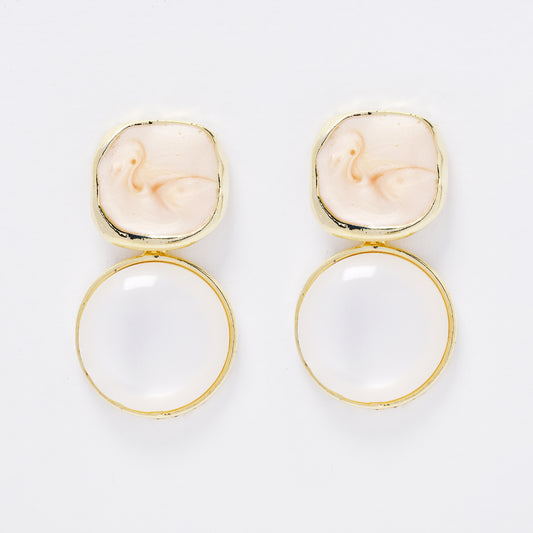 YE7684 - Enamel & resin drop stud earring