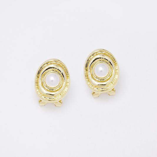 YE7696 - Faux pearl 17mm clip-on earring