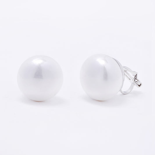YE7698 - Faux pearl 16mm clip-on earring